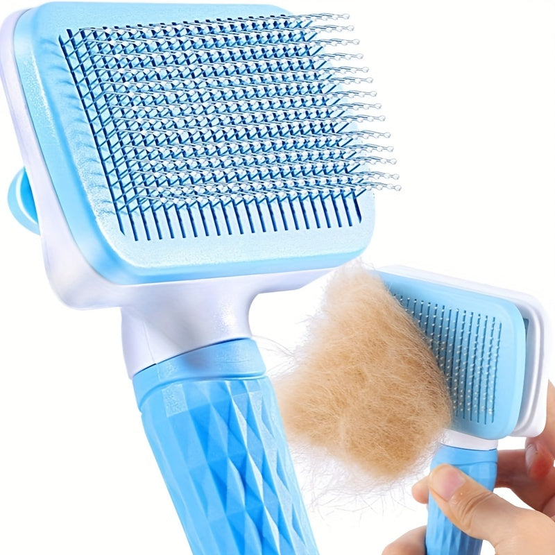 Easy-Clean Pet Brush – Blue