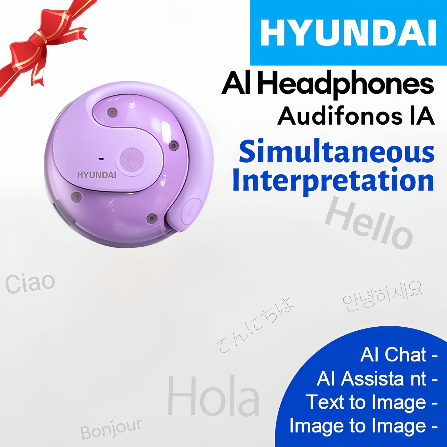 HYUNDAI HY-T26PRO AI Translation Earbuds – Wireless, Noise-Cancelling, Type-C Charging