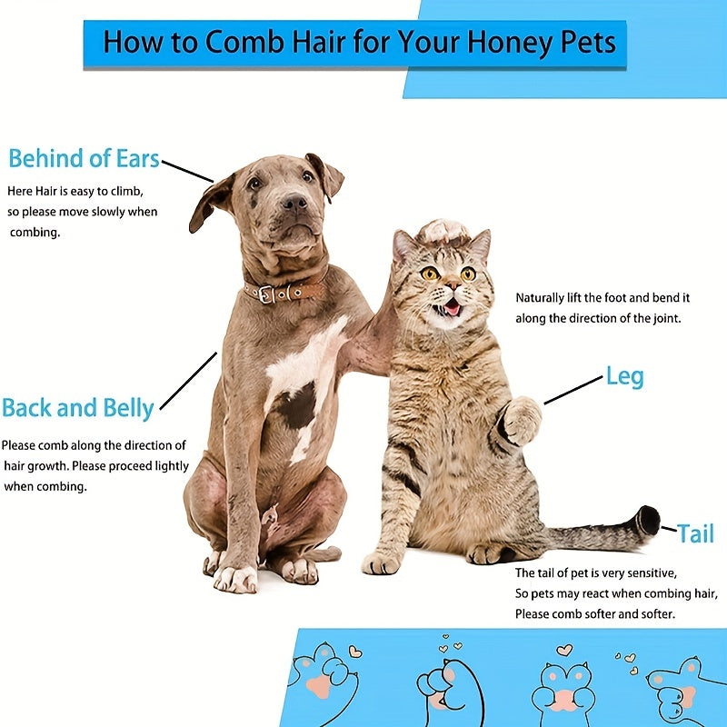 Easy-Clean Pet Brush – Blue