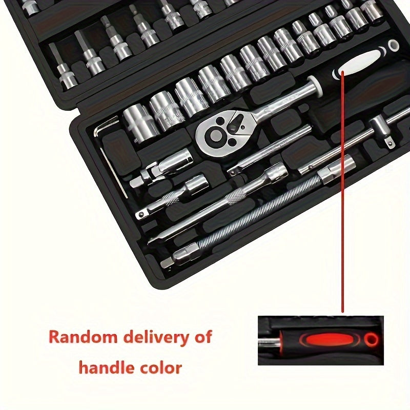 46pcs Ratchet & Repair Tool Set with Torque Wrench
