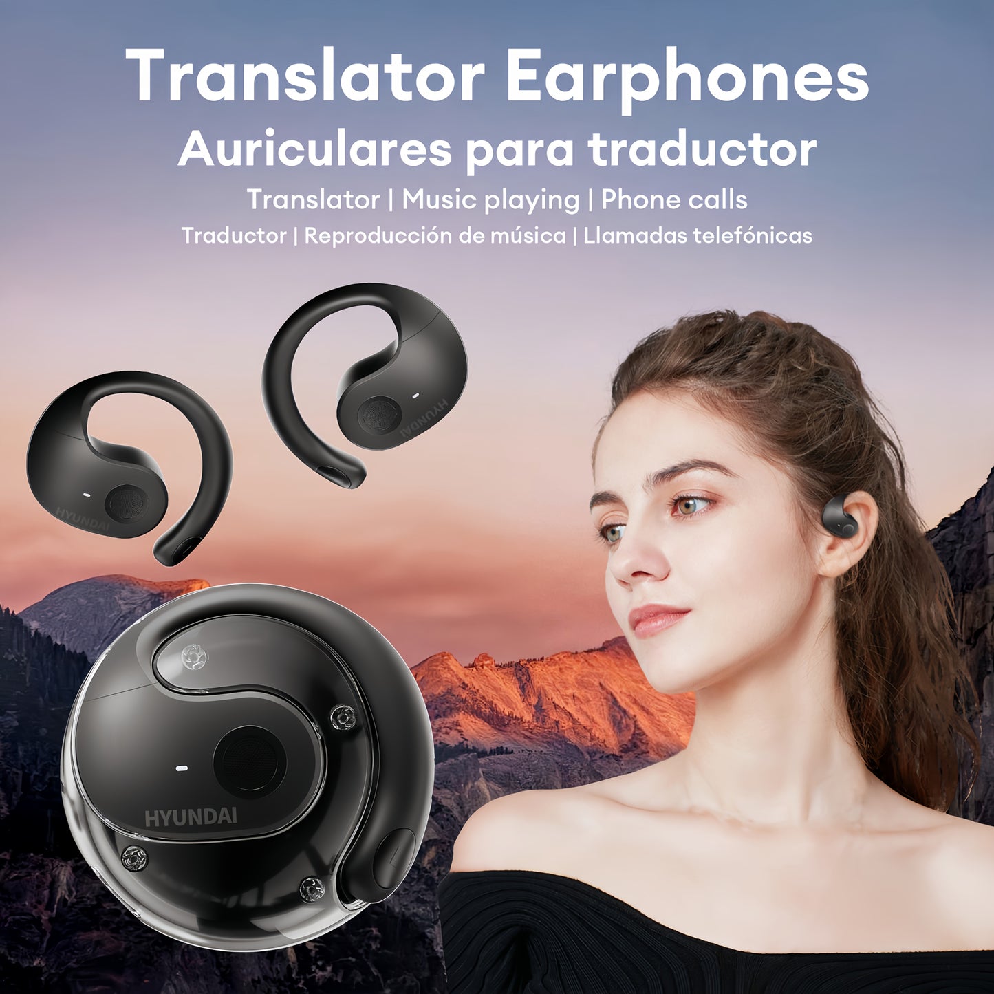 HYUNDAI HY-T26PRO AI Translation Earbuds – Wireless, Noise-Cancelling, Type-C Charging