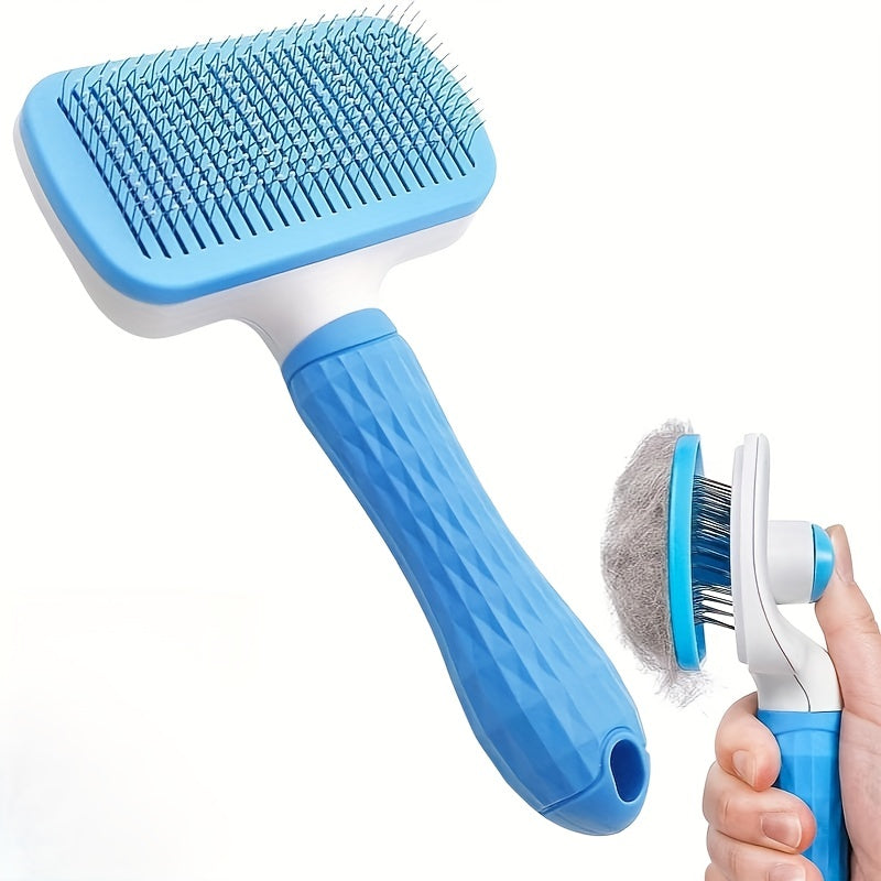Easy-Clean Pet Brush – Blue