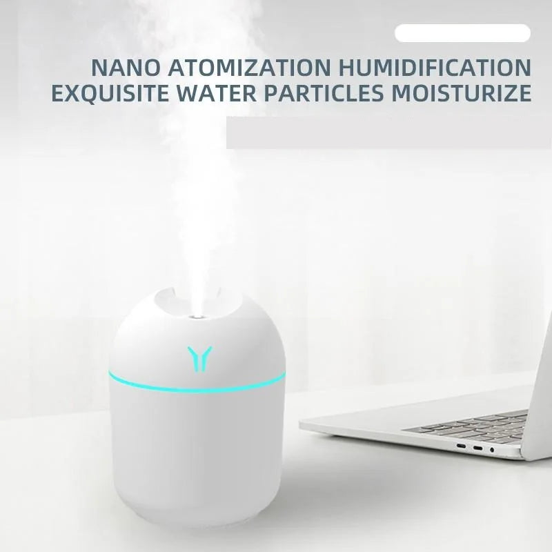 250ML USB Mini Air Humidifier & Essential Oil Diffuser with LED Light