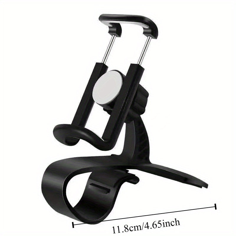 360° Dashboard Car Phone Holder – Clip-On, Rotating Design