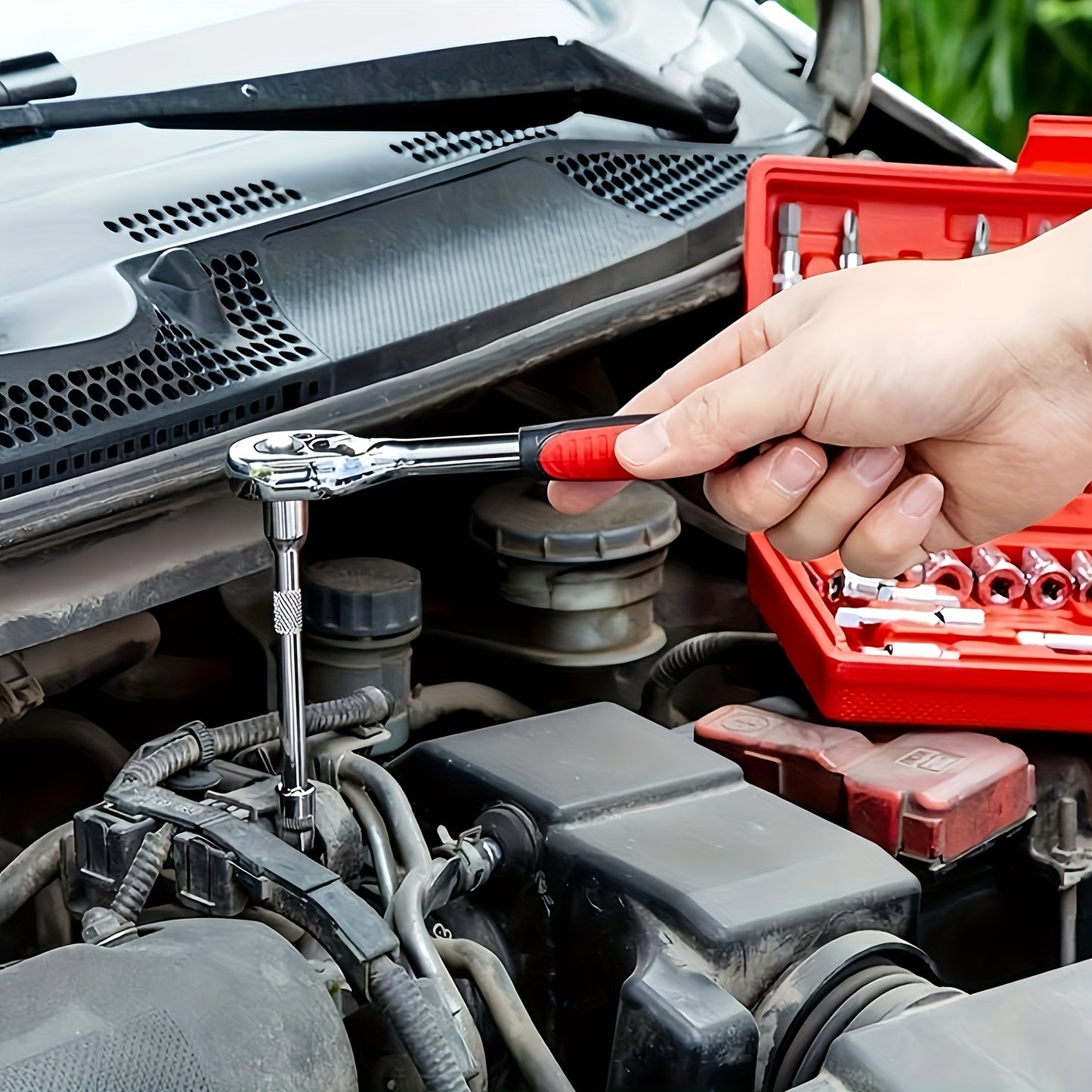 46pcs Ratchet & Repair Tool Set with Torque Wrench