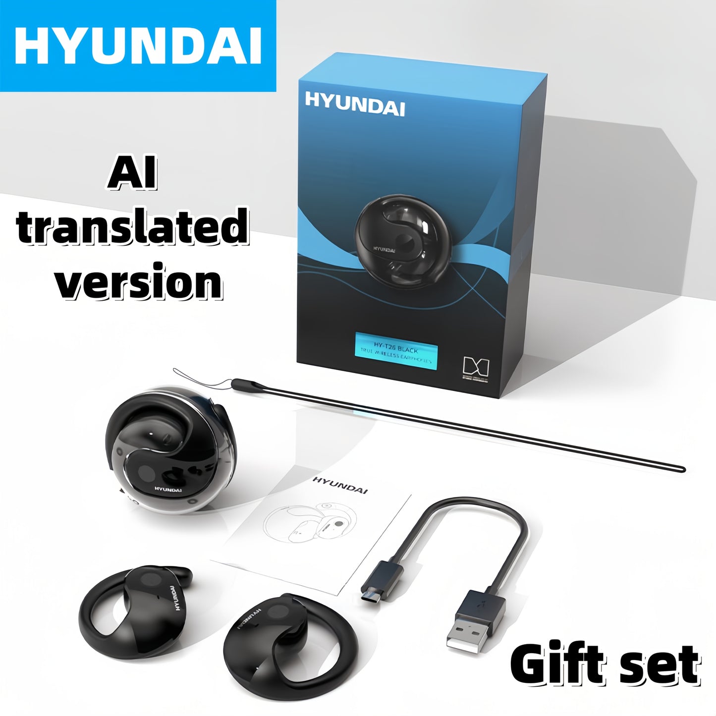 HYUNDAI HY-T26PRO AI Translation Earbuds – Wireless, Noise-Cancelling, Type-C Charging