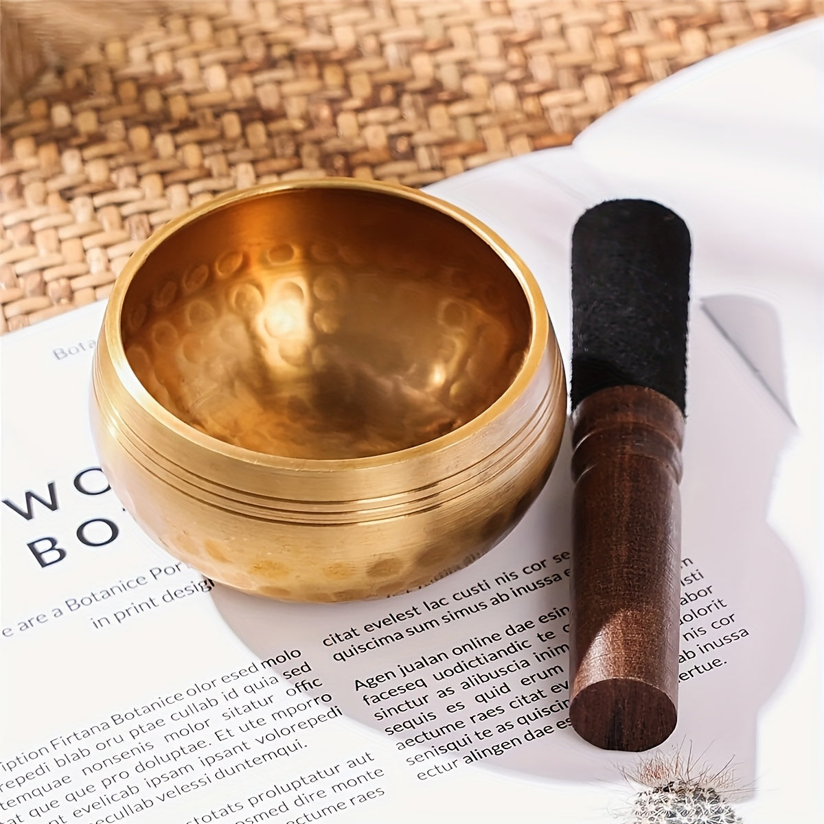 8.0 cm Black Tibetan Singing Bowl Set with Mallet – Handcrafted Metal