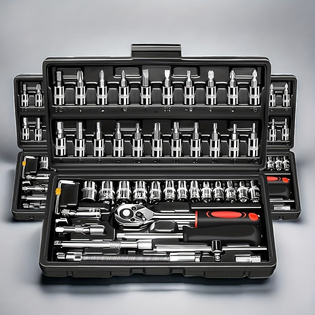 46pcs Ratchet & Repair Tool Set with Torque Wrench