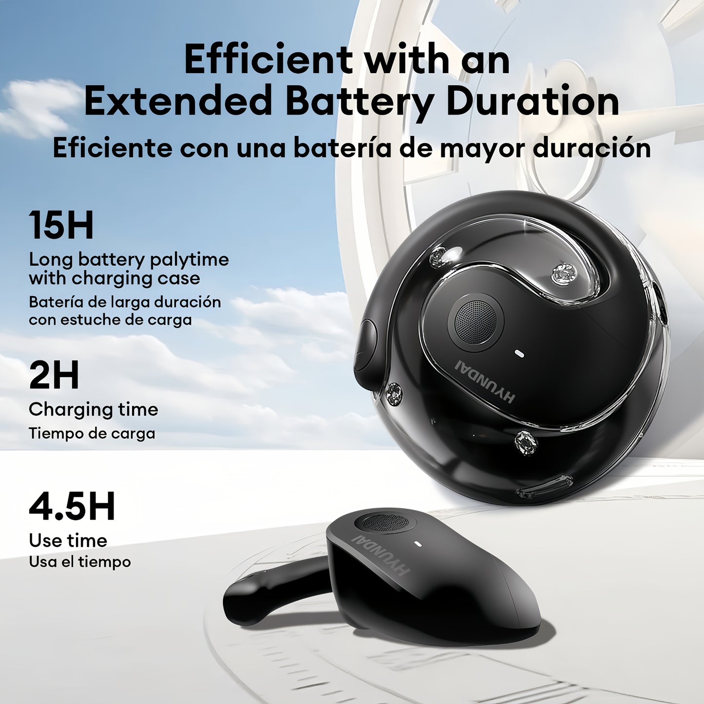 HYUNDAI HY-T26PRO AI Translation Earbuds – Wireless, Noise-Cancelling, Type-C Charging
