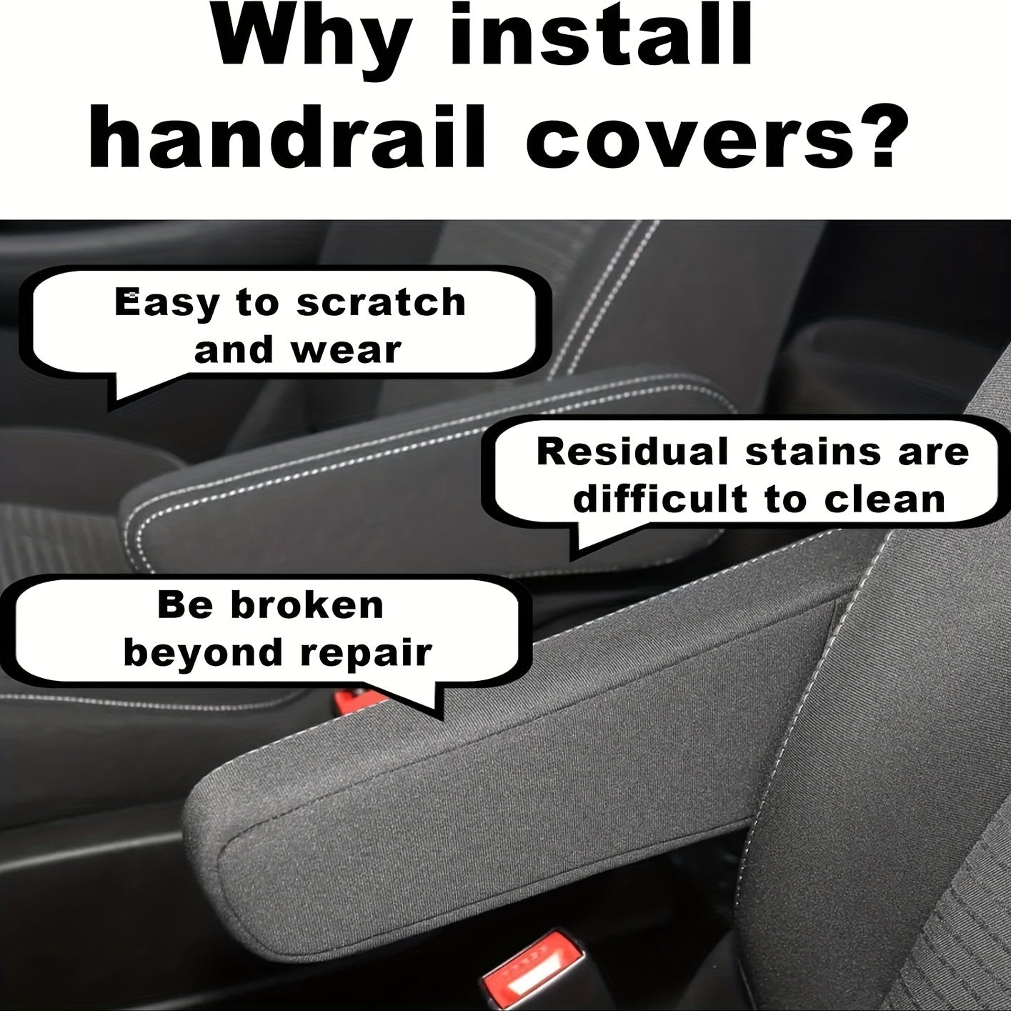 Universal Car Armrest Covers – 2-Pack Fabric Protection
